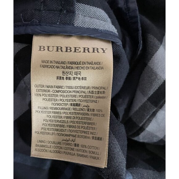 Burberry Mens XXL Quilted Jacket Coat Navy Polyester Cotton CHECK SIZE - Picture 5 of 7